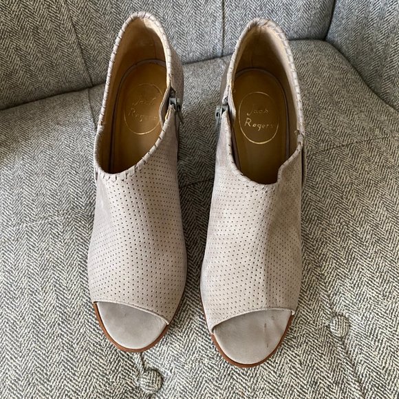 Jack Rodgers • Maya Peep Toe Bootie • Tan Suede - Picture 5 of 10